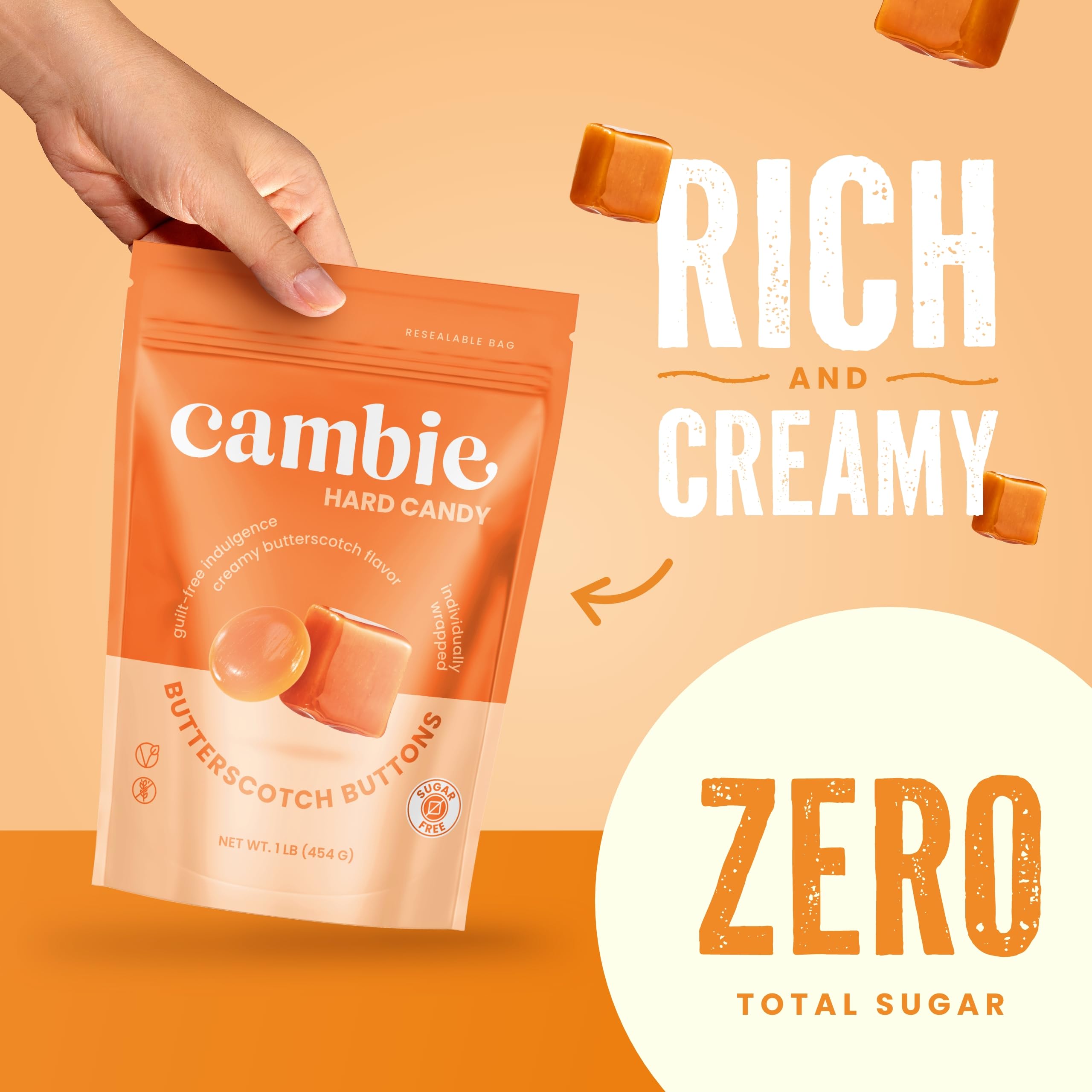 Cambie sugar-free candy with rich flavor for a low-sugar lifestyle.