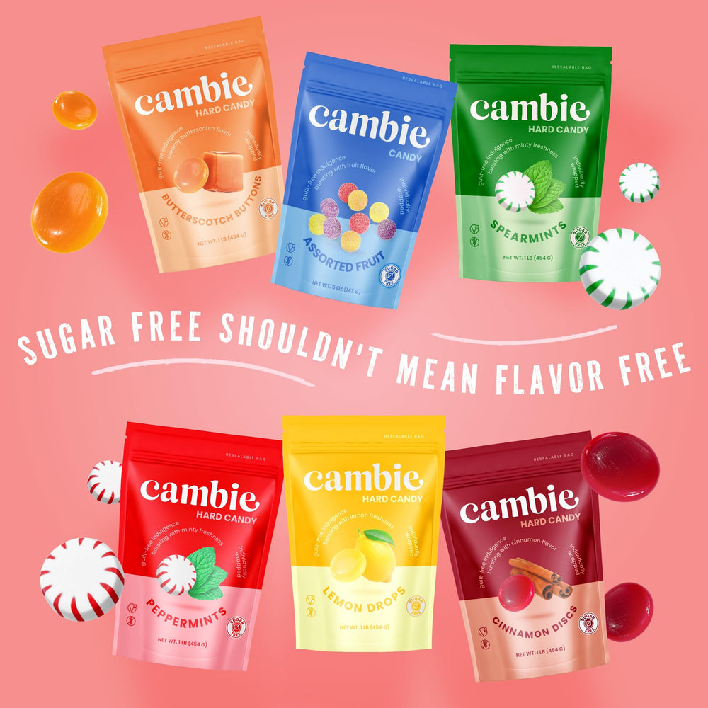 Cambie low-calorie peppermint candy for light indulgence.