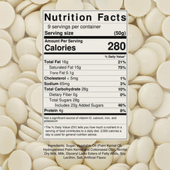 Cambie Merckens white melting chocolate wafers melting in microwave for fast results.