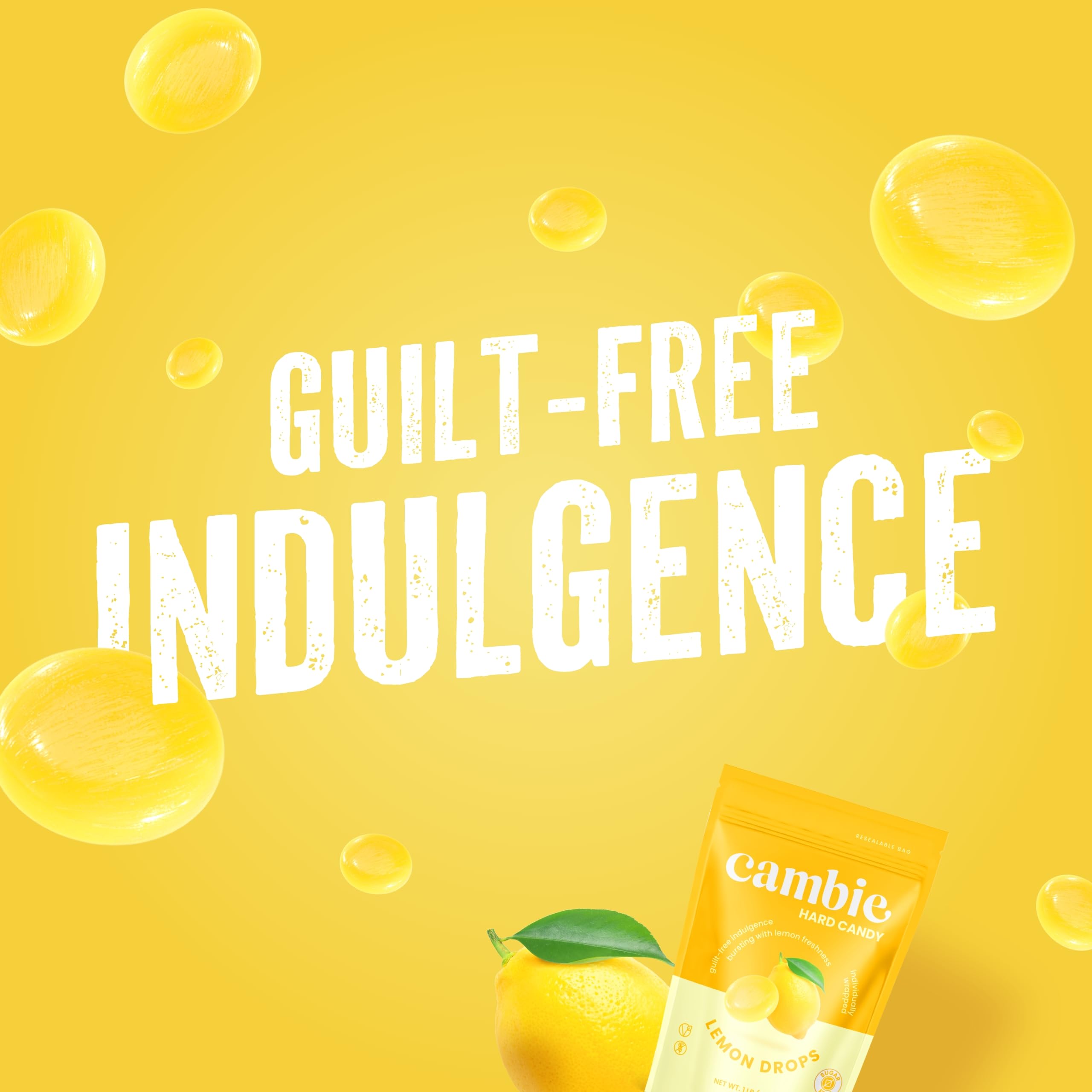 Cambie Sugar Free Lemon Drops after-dinner treat.