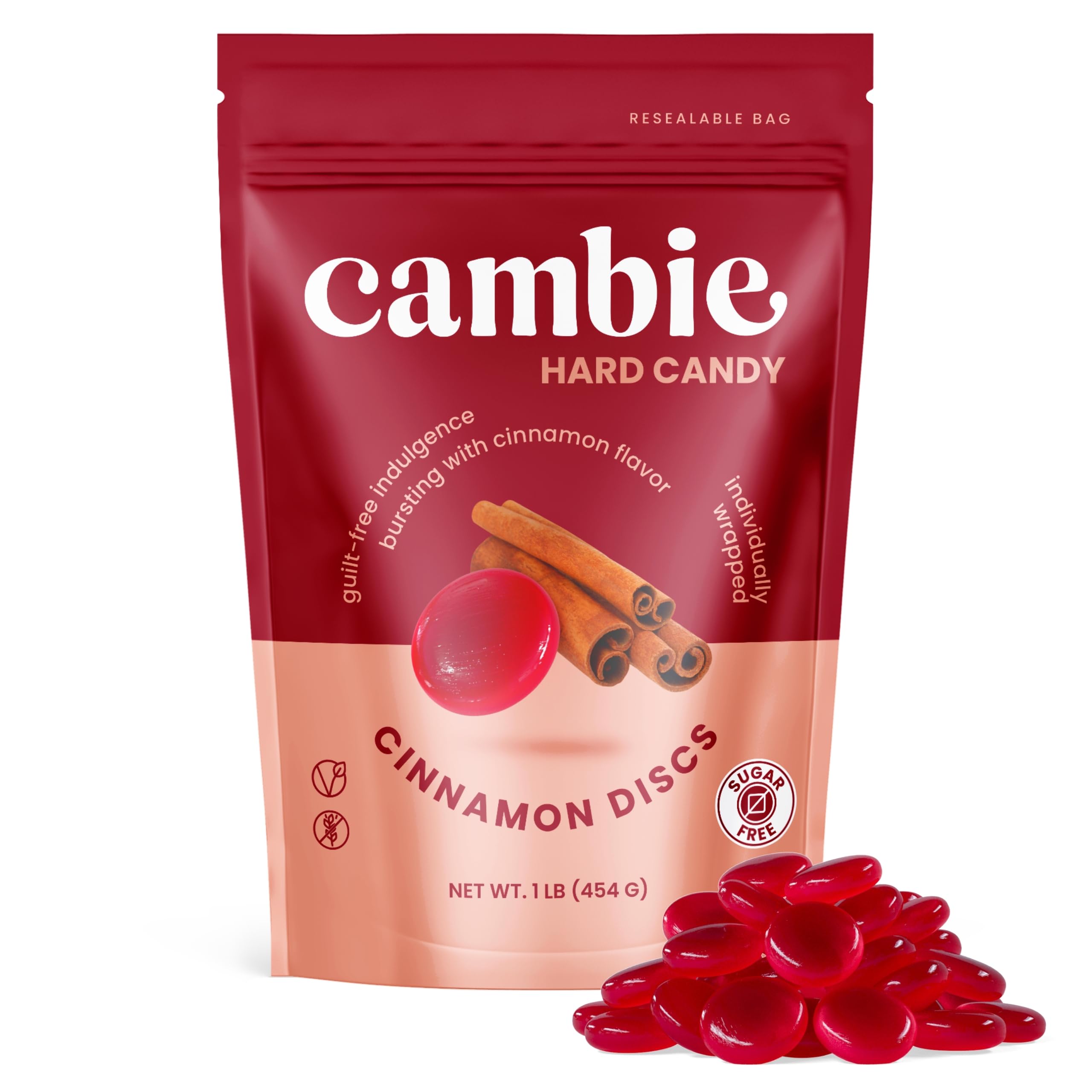 Cambie Sugar Free Cinnamon candies in packs for easy sharing.