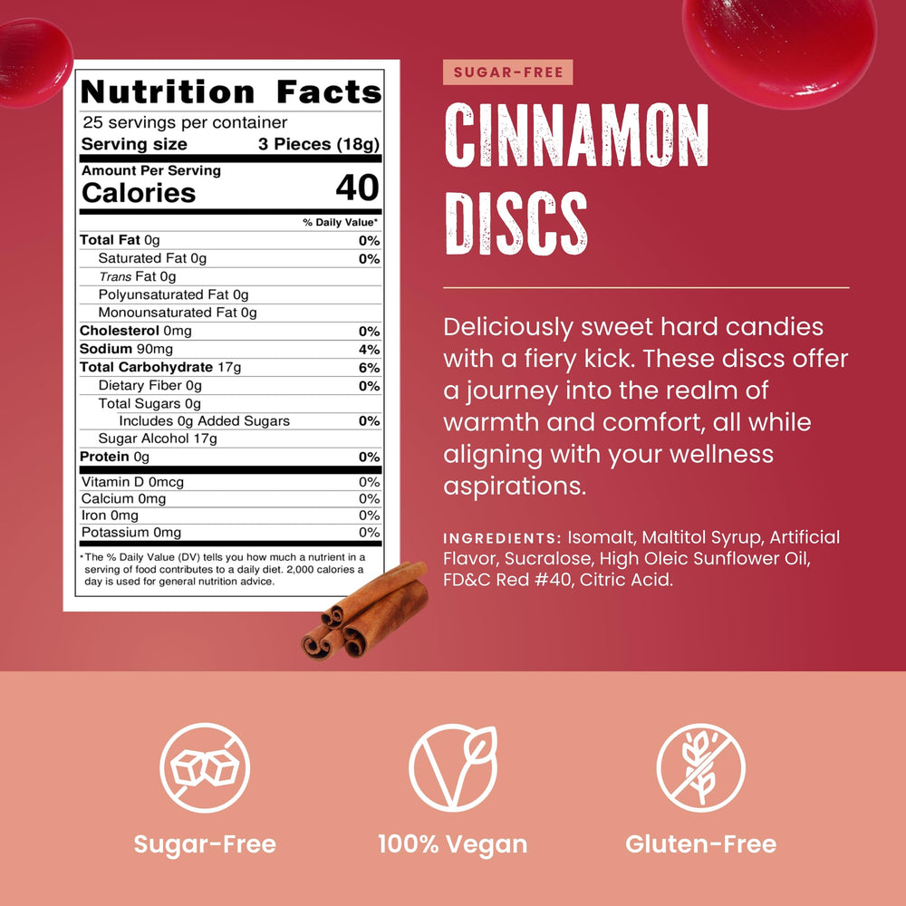 Cambie Sugar Free Cinnamon piece, delivering fiery flavor in a single bite.