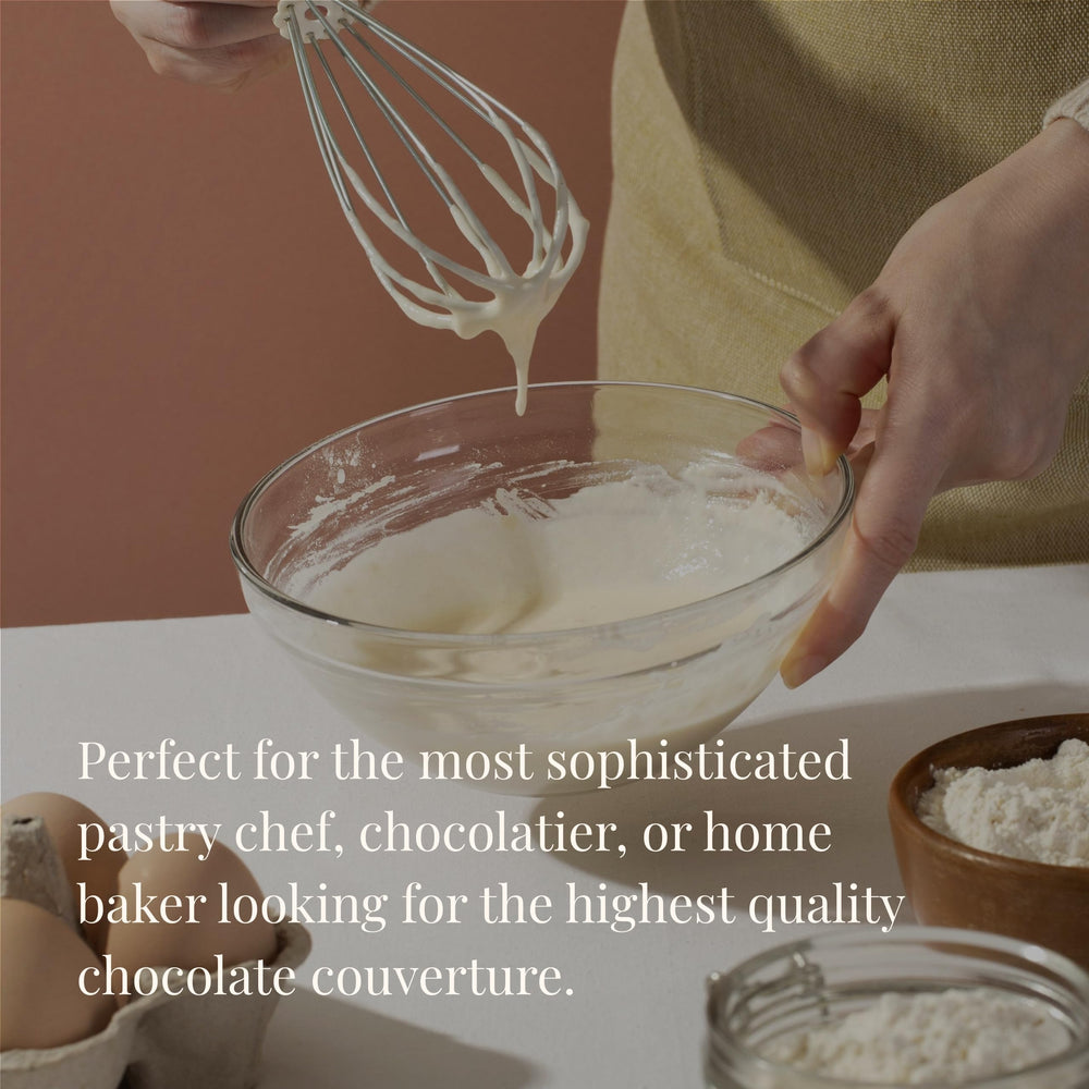 Cambie white chocolate couverture 28 percent enrobing bar ideal for coating delicate pastries.