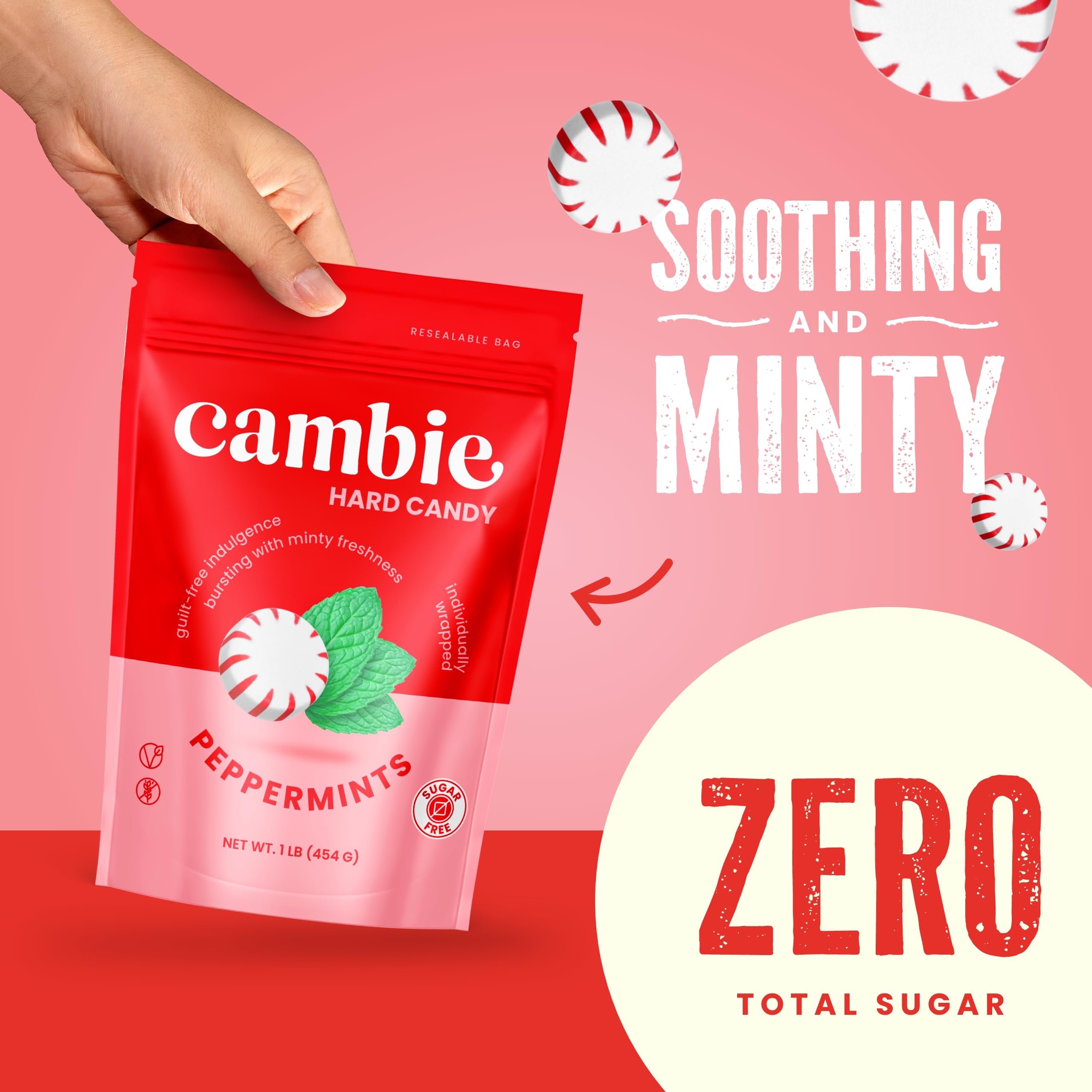 Cambie zero sugar candy with refreshing mint flavor.