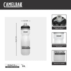 CamelBak Podium Chill cap detail highlights leak-proof self-sealing cap for spill-free hydration.