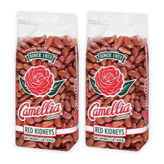 Camellia Brand dried red kidney beans two-pack ready for versatile meals.