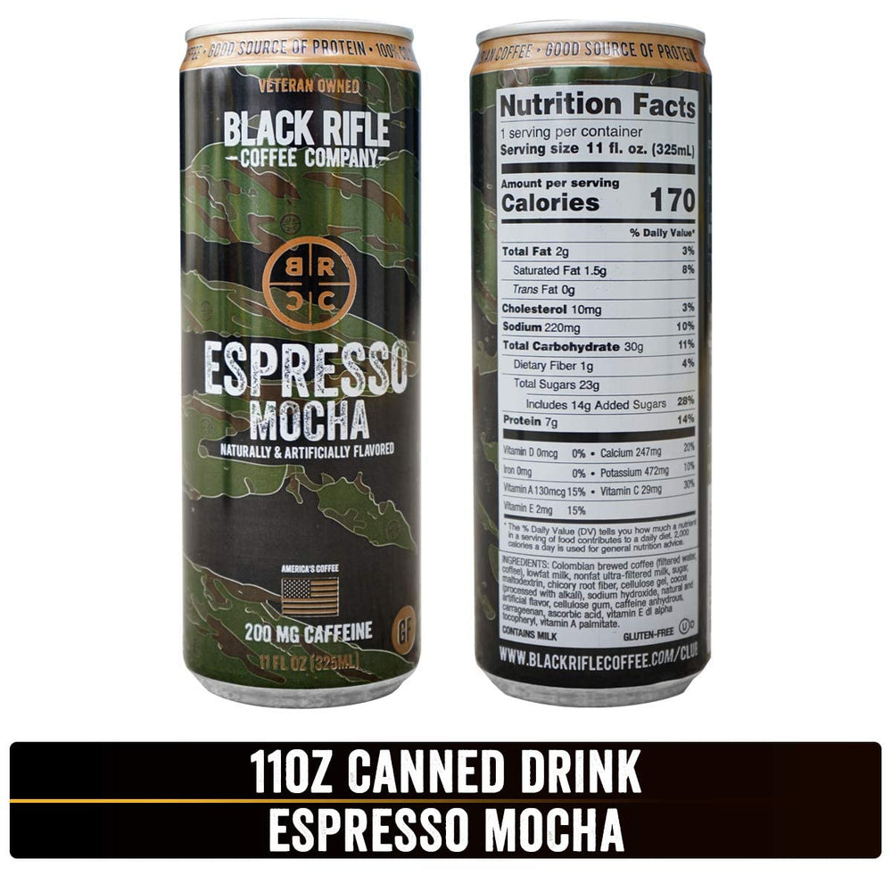 CAMEO Black Coffee Espresso Mocha can being poured signals a bold coffee moment.