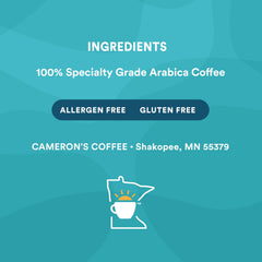 Pour-over brew with Cameron's Breakfast Blend delivers a clean, flavorful cup.