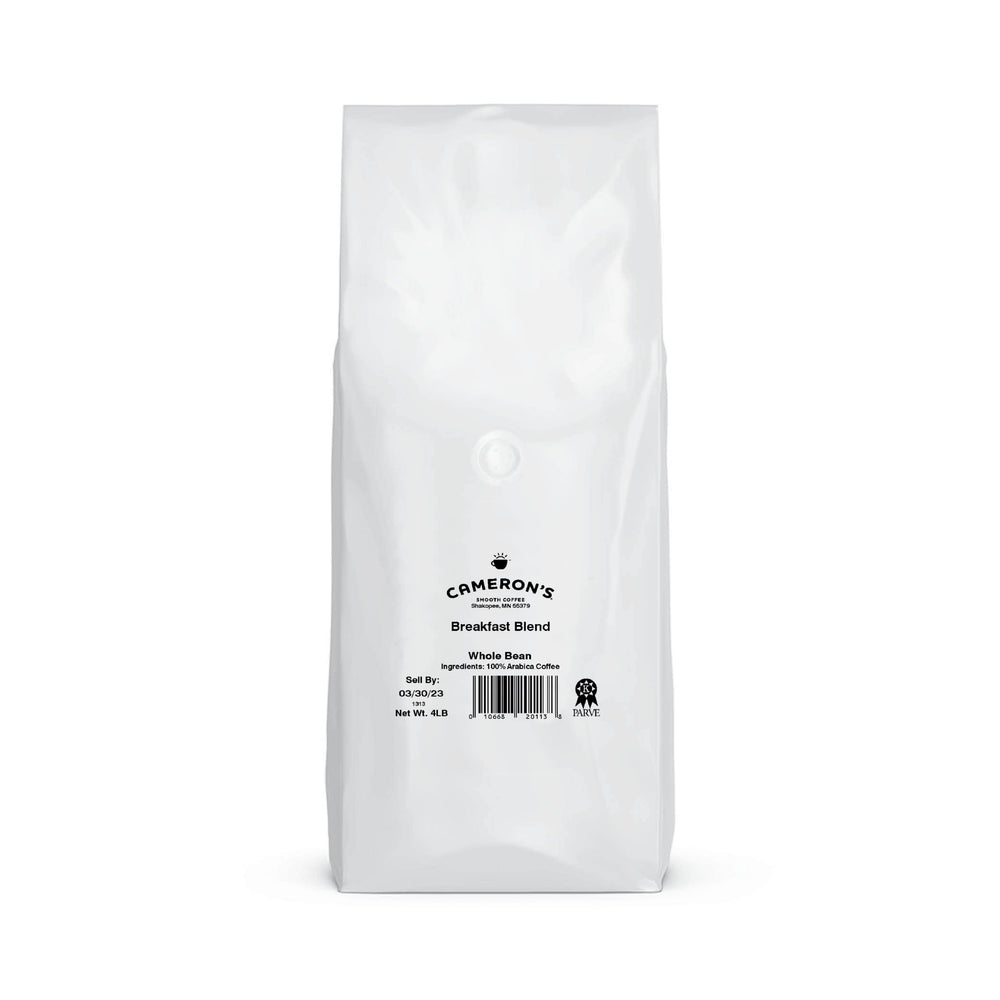 Cameron's Coffee Breakfast Blend beans close-up highlighting high-quality Arabica