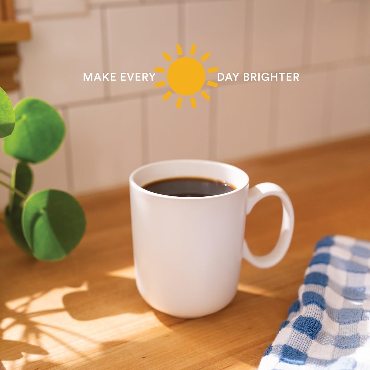 Steaming cup of Cameron's Breakfast Blend for a bright start.