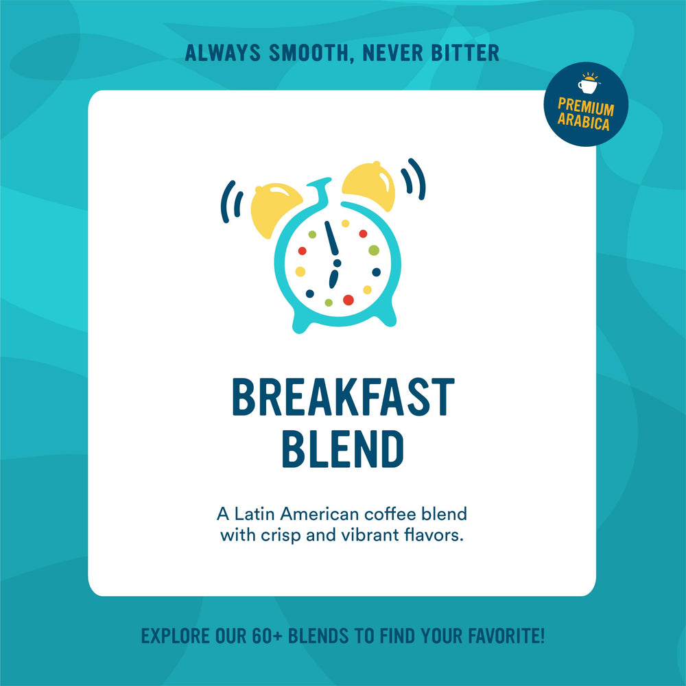 Cameron's Breakfast Blend whole-bean close-up showing premium Arabica quality.