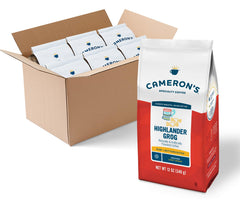 Cameron's Coffee Highlander Grog bag ready for home brewing and rich flavor