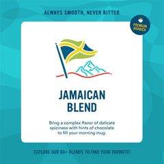 Cameron's Coffee Jamaican Blend beans close-up, premium Arabica notes