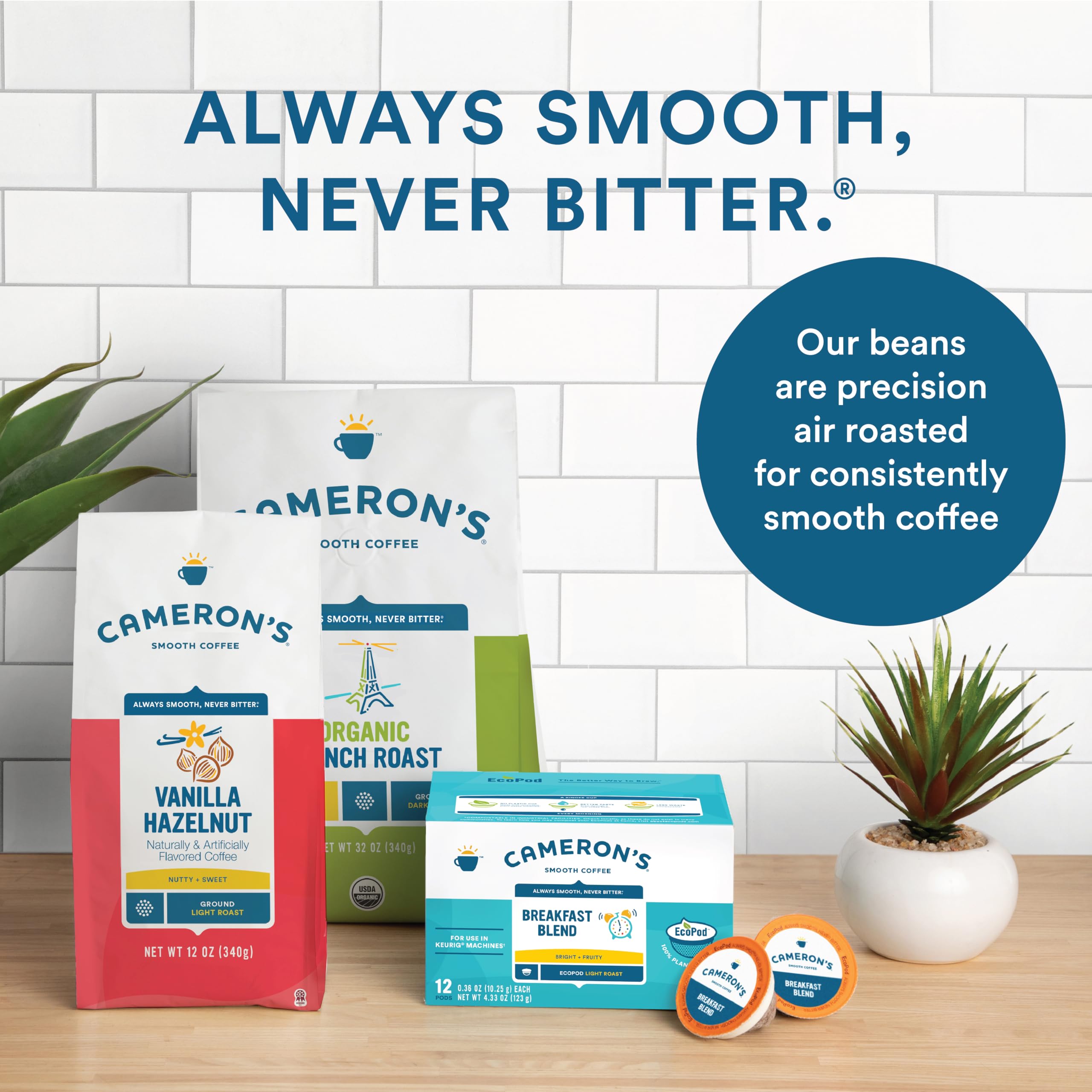 Cameron's Coffee packaging on shelf signals trusted, high-quality coffee