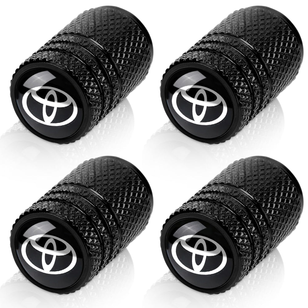 Camfeast tire valve stem cap in black, close-up showing durable aluminum protection.