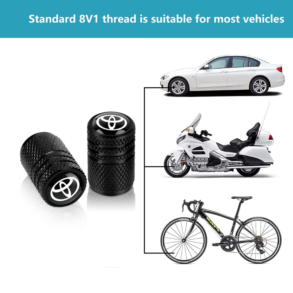Camfeast universal-fit valve cap installed on wheel enhances tire pressure stability.