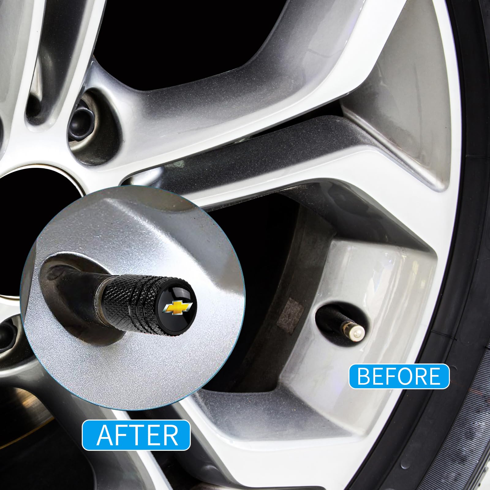 Camfeast valve cap blocks dust and moisture to maintain tire pressure.