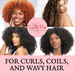 Camille Rose Guava Whipped Hair Cream texture close-up emphasizes creamy, rich hydration.