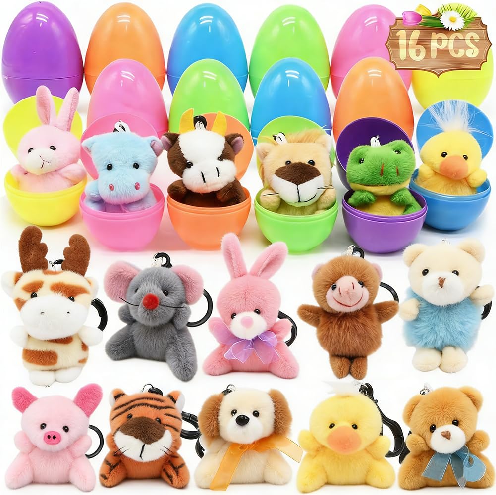 CAMIRUS 16pcs Easter eggs set with colorful shells for easy Easter egg hunts