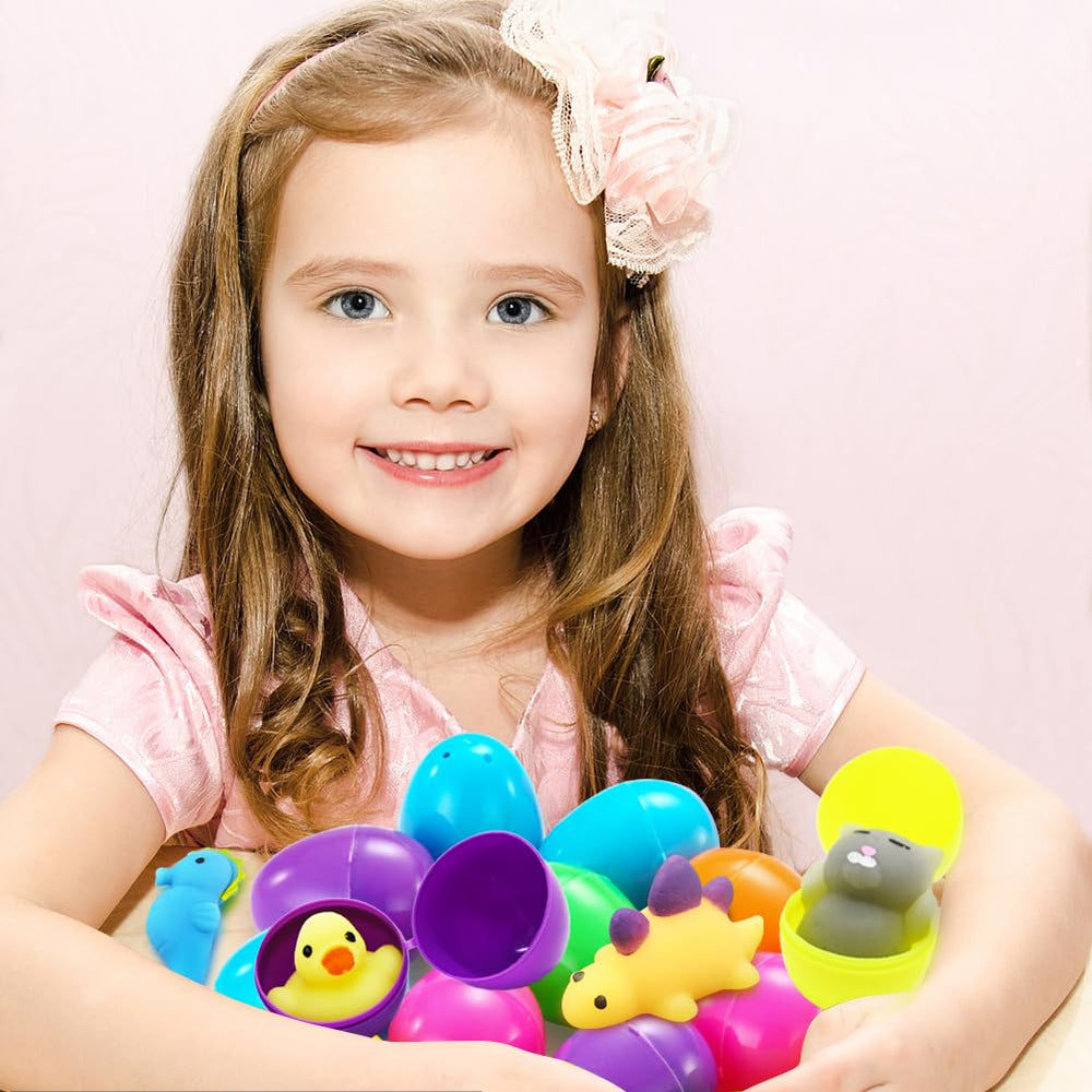 CAMIRUS colorfully designed eggs with soft squishies for kids.