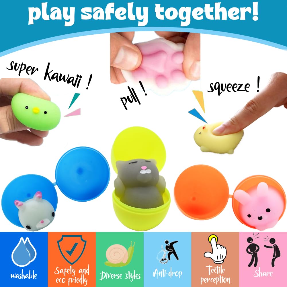 CAMIRUS egg-filled mochi toys, colorful and easy to clean.