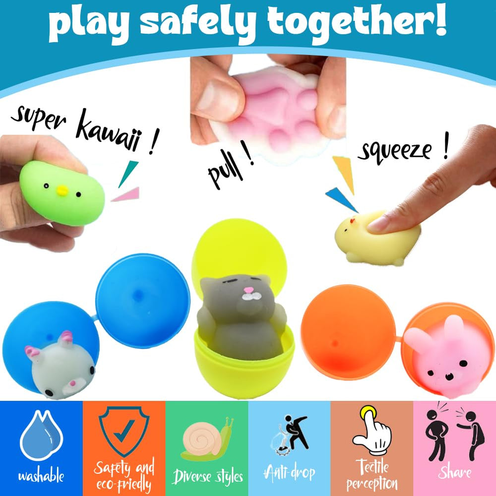 CAMIRUS egg-filled mochi toys, colorful and easy to clean.