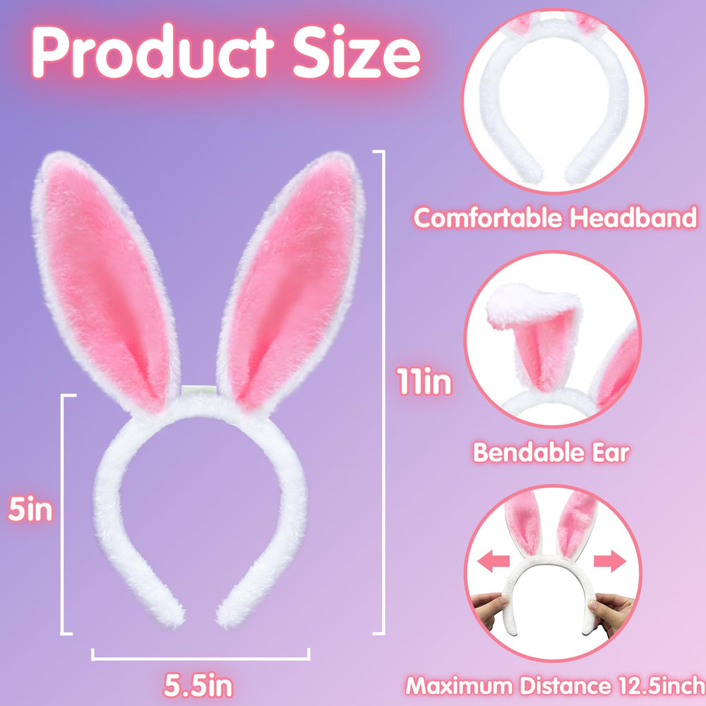 Camlinbo bunny ears headband lit red and blue for vibrant photo moments