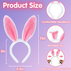 Camlinbo bunny ears headband lit red and blue for vibrant photo moments