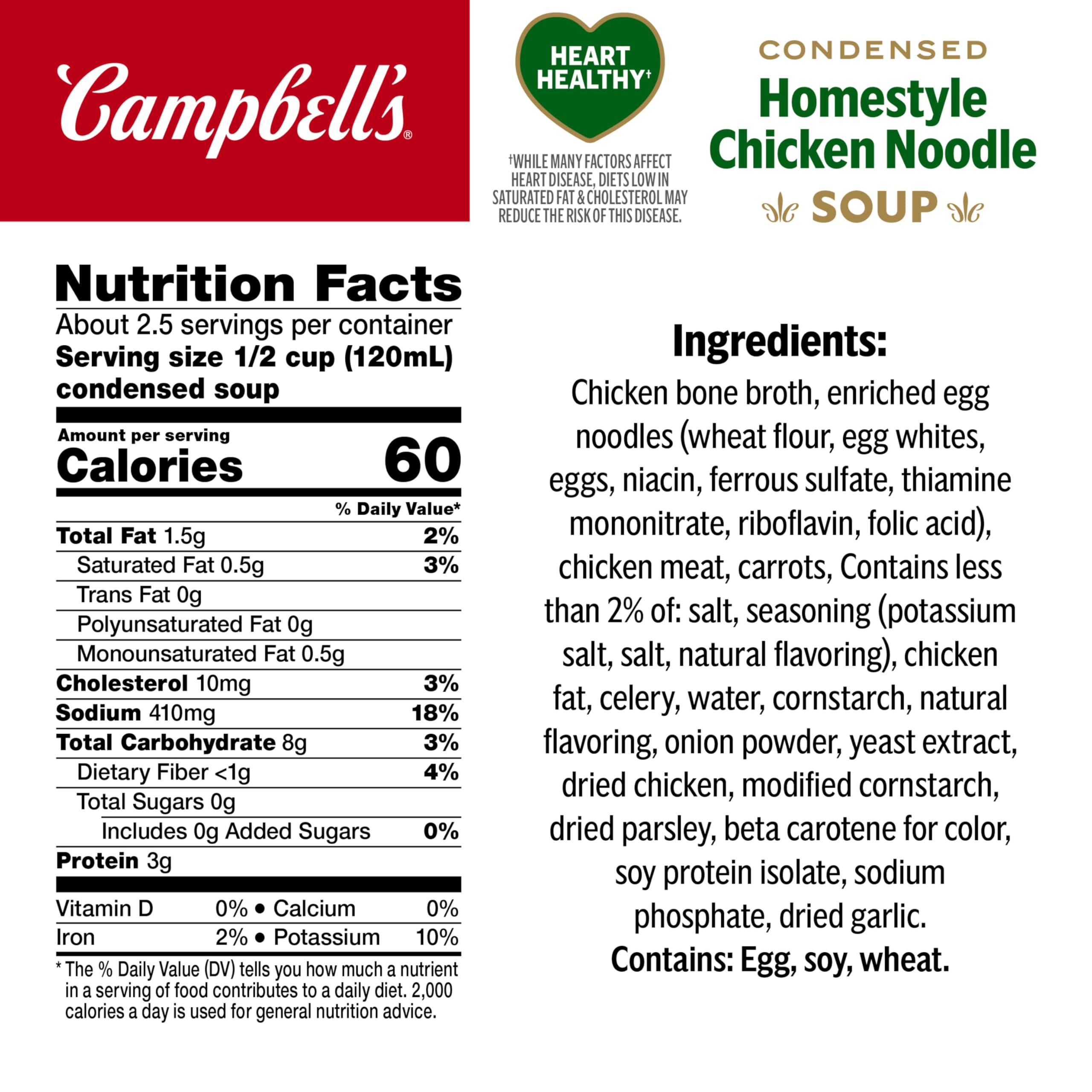 Campbell's chicken noodle soup broth and noodles ready to warm