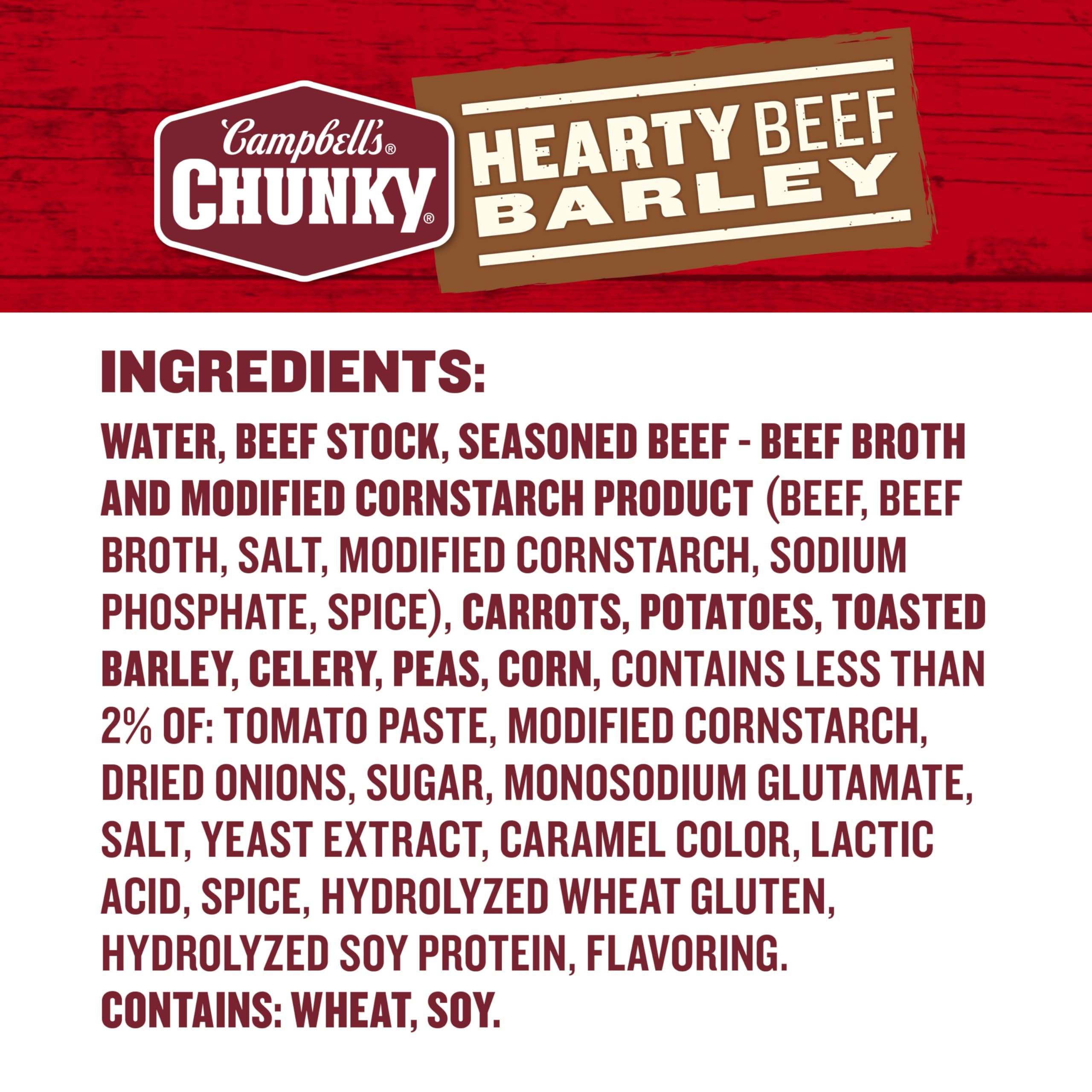 Campbell’s Chunky Beef and Barley beside campfire, ideal for outdoor dinners