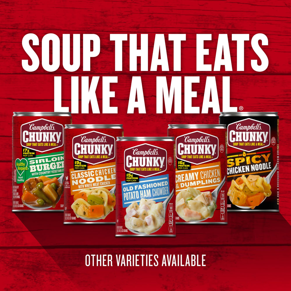Recyclable Campbell’s Chunky Beef and Barley can after meals