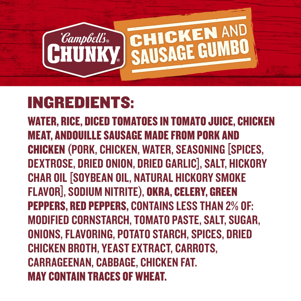 Campbell’s Chunky Gumbo microwave-ready can image, showing quick heat for a satisfying lunch.