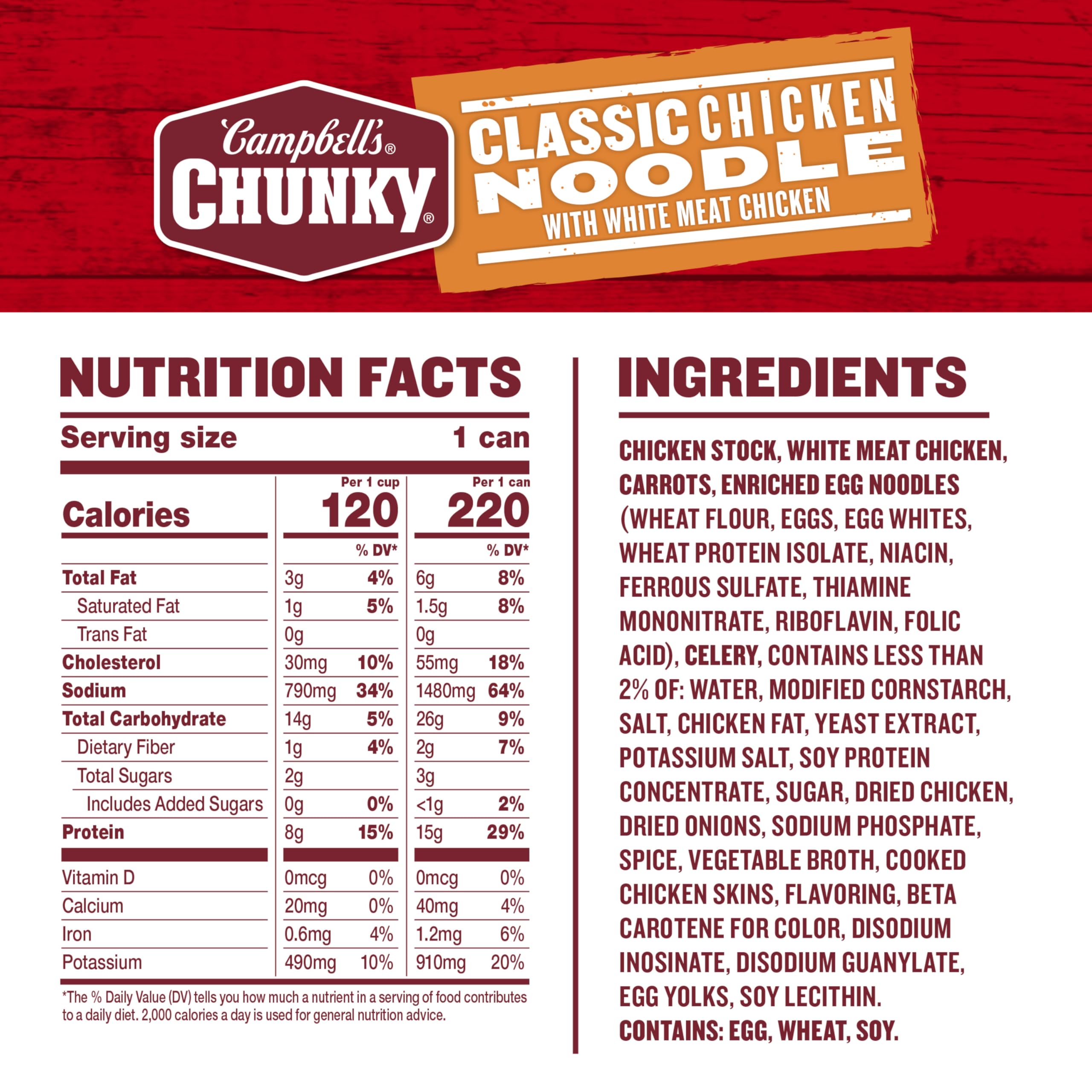 Bowl of Campbell's Chunky Chicken Noodle Soup, ready to heat and serve.