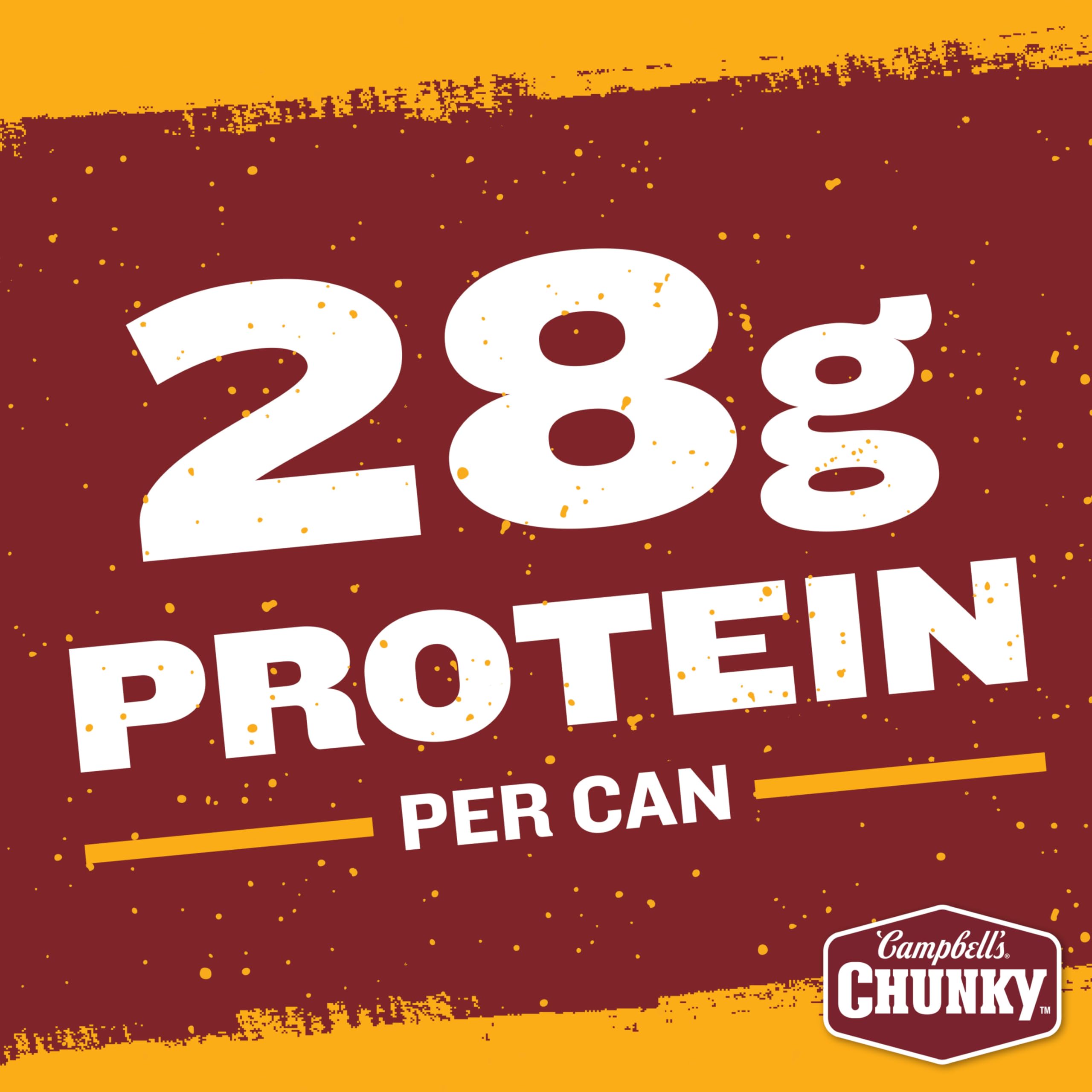Campbell's Chunky hot and spicy chili with beans served over hot dogs for a game-day bite.
