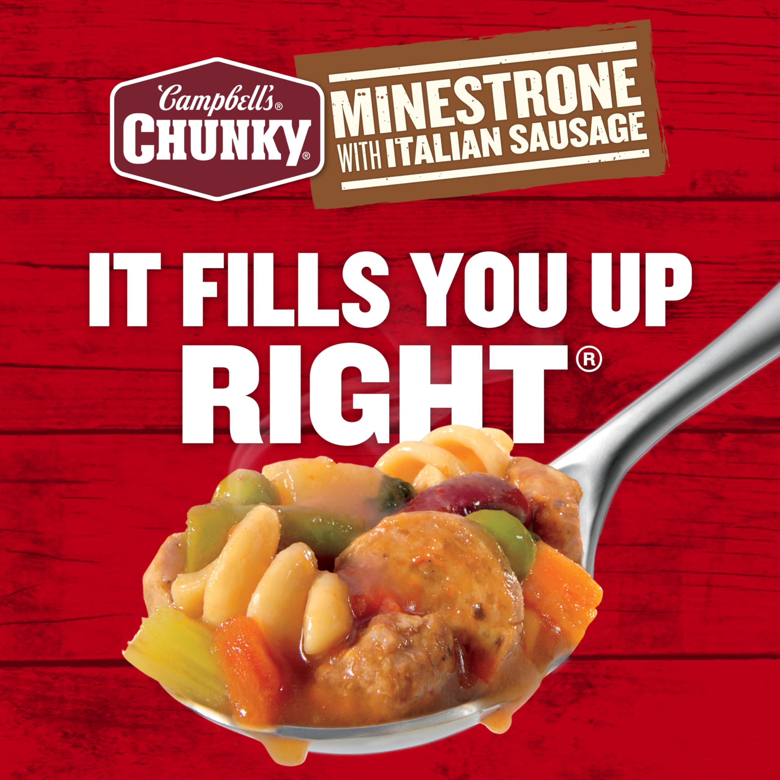 Campbell's Chunky Minestrone with Italian Sausage microwavable bowl ready in minutes