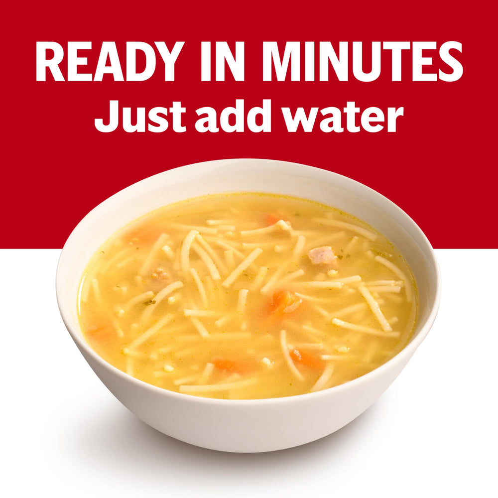 Campbell's soup paired with crackers for a simple, satisfying pairing