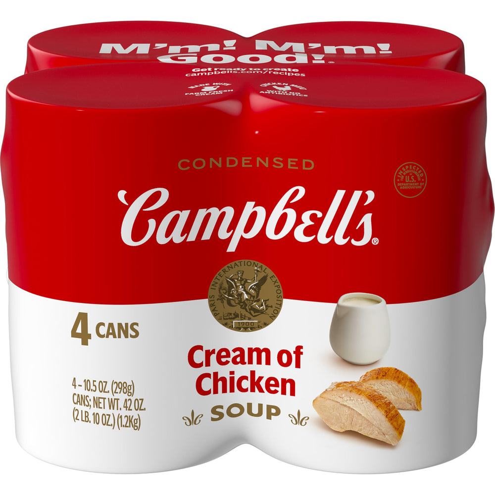 Campbell's Cream of Chicken Soup can, a versatile base for casseroles and sauces.