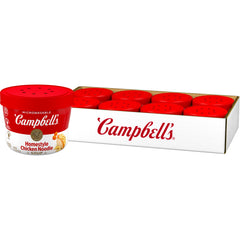 Campbell's Homestyle Chicken Noodle Soup bowl front view highlighting hearty ingredients for a comforting meal