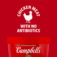 Campbell's Homestyle Chicken Noodle Soup no antibiotics label signaling quality ingredients