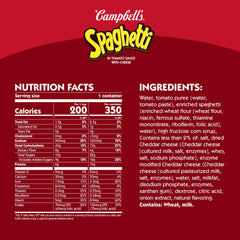 Campbell's Spaghetti can pantry pack stored for easy, ready-to-heat meals