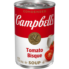Campbell's Tomato Bisque can front view with comforting warmth