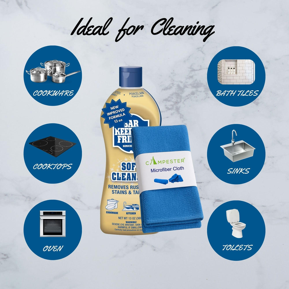 Campester microfiber cleaning cloth for streak-free polishing of kitchen and bathroom surfaces