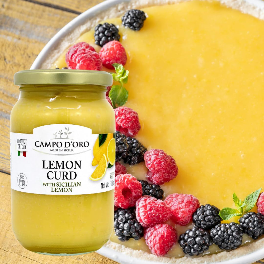 CAMPO D'ORO lemon curd plated as a dessert with berries