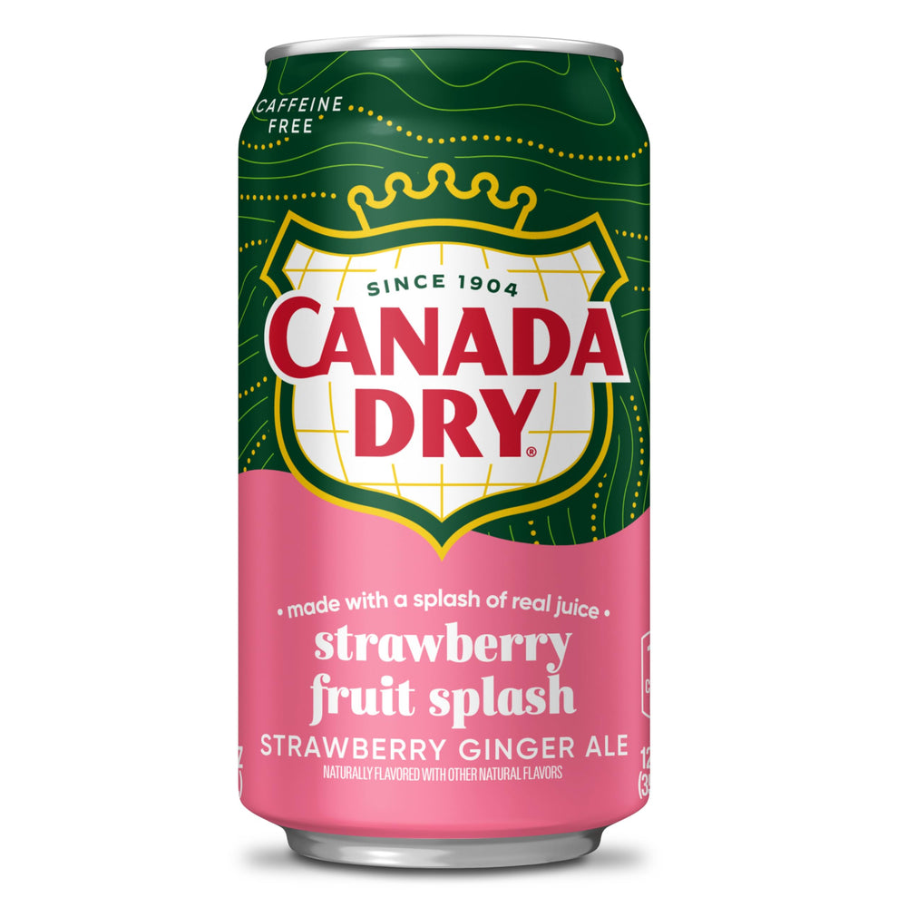 Canada Dry Fruit Splash Strawberry Ginger Ale 12-pack on display for easy entertaining