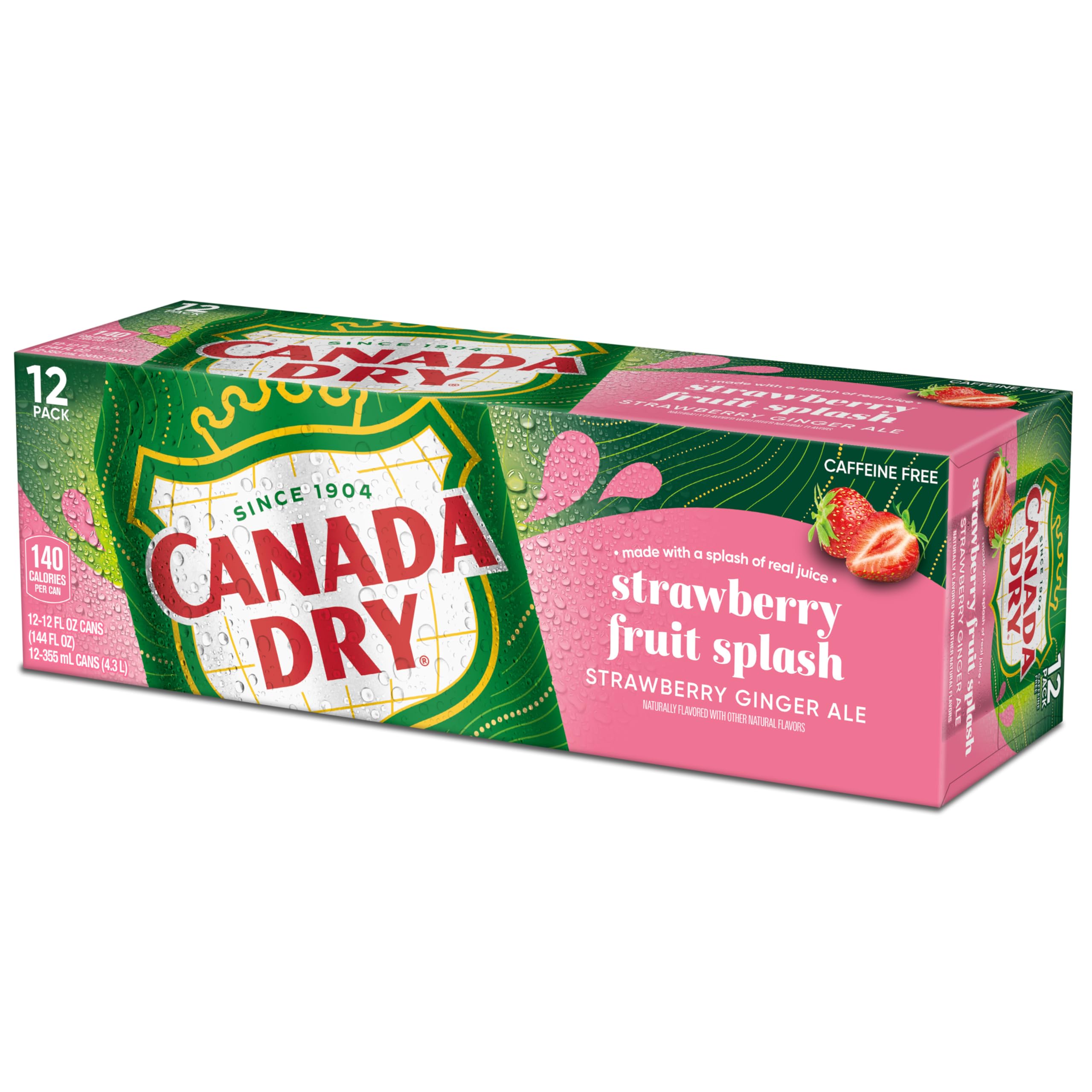 Canada Dry Fruit Splash Strawberry Ginger Ale in a cocktail or mocktail for mixed drinks