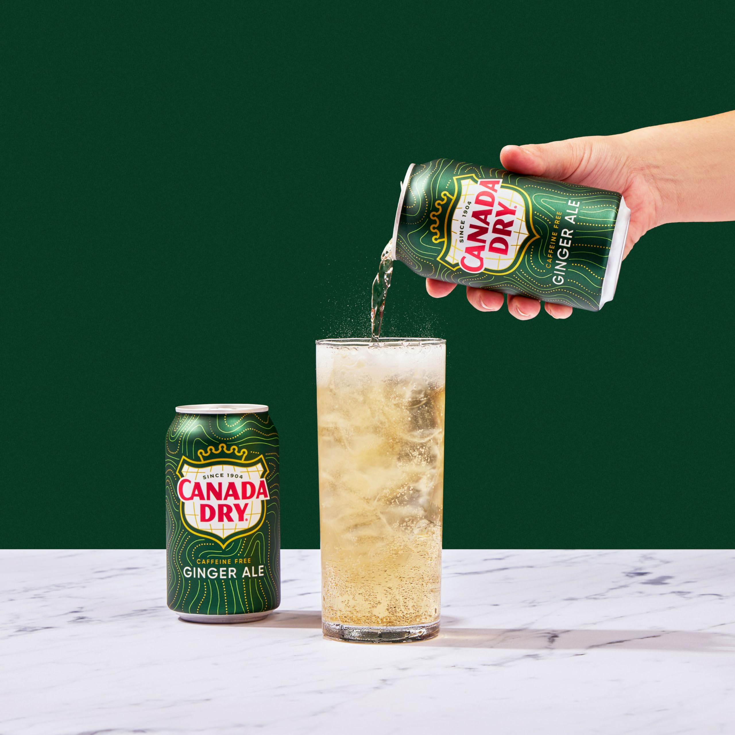 Bubbles rise in a Canada Dry Ginger Ale can, signaling light refreshment