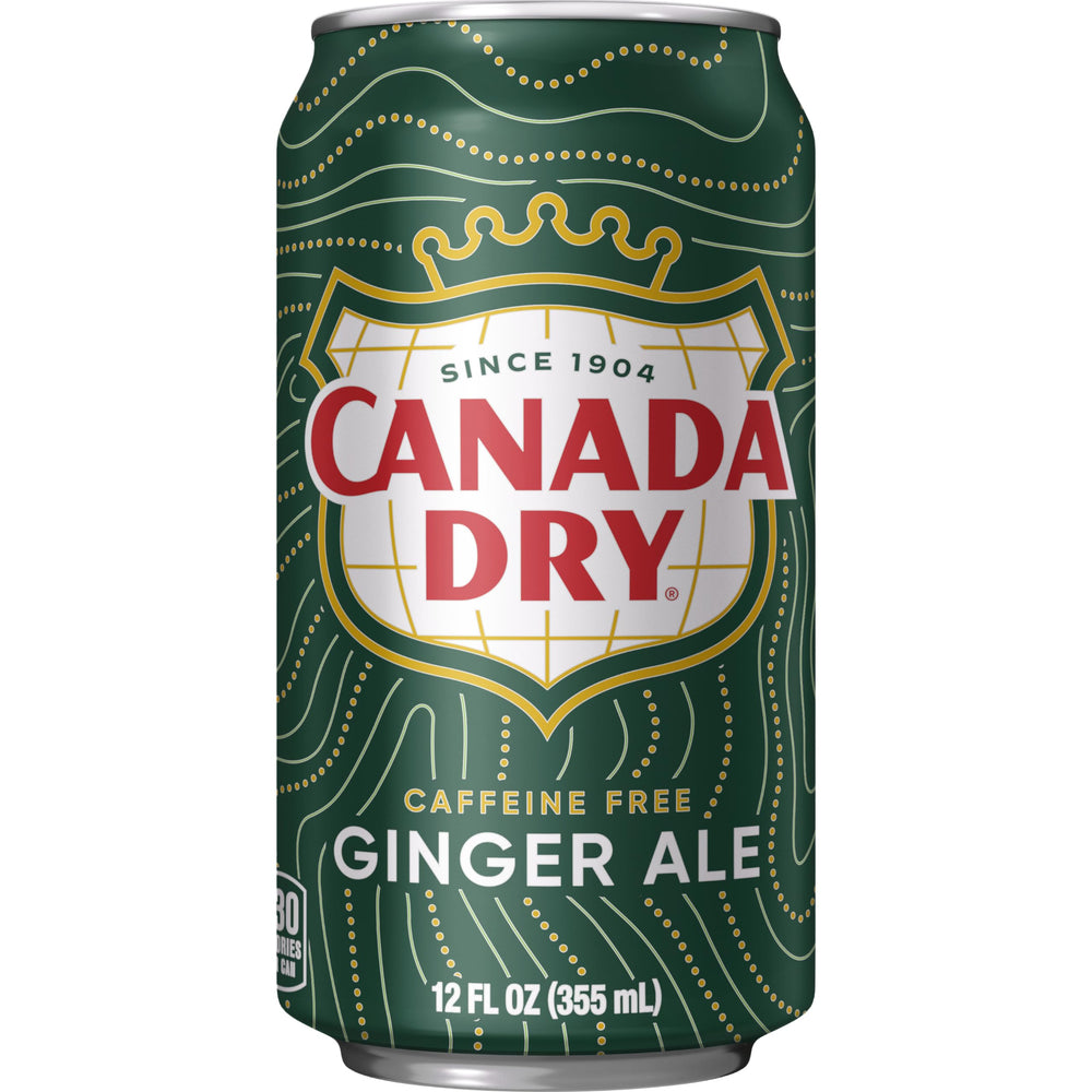 Canada Dry Ginger Ale can label visible, emphasizing recognizable branding