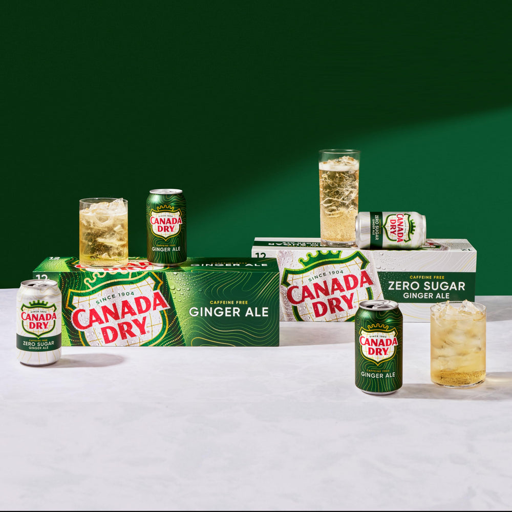 Canada Dry Ginger Ale can with label visible, highlighting classic ginger flavor