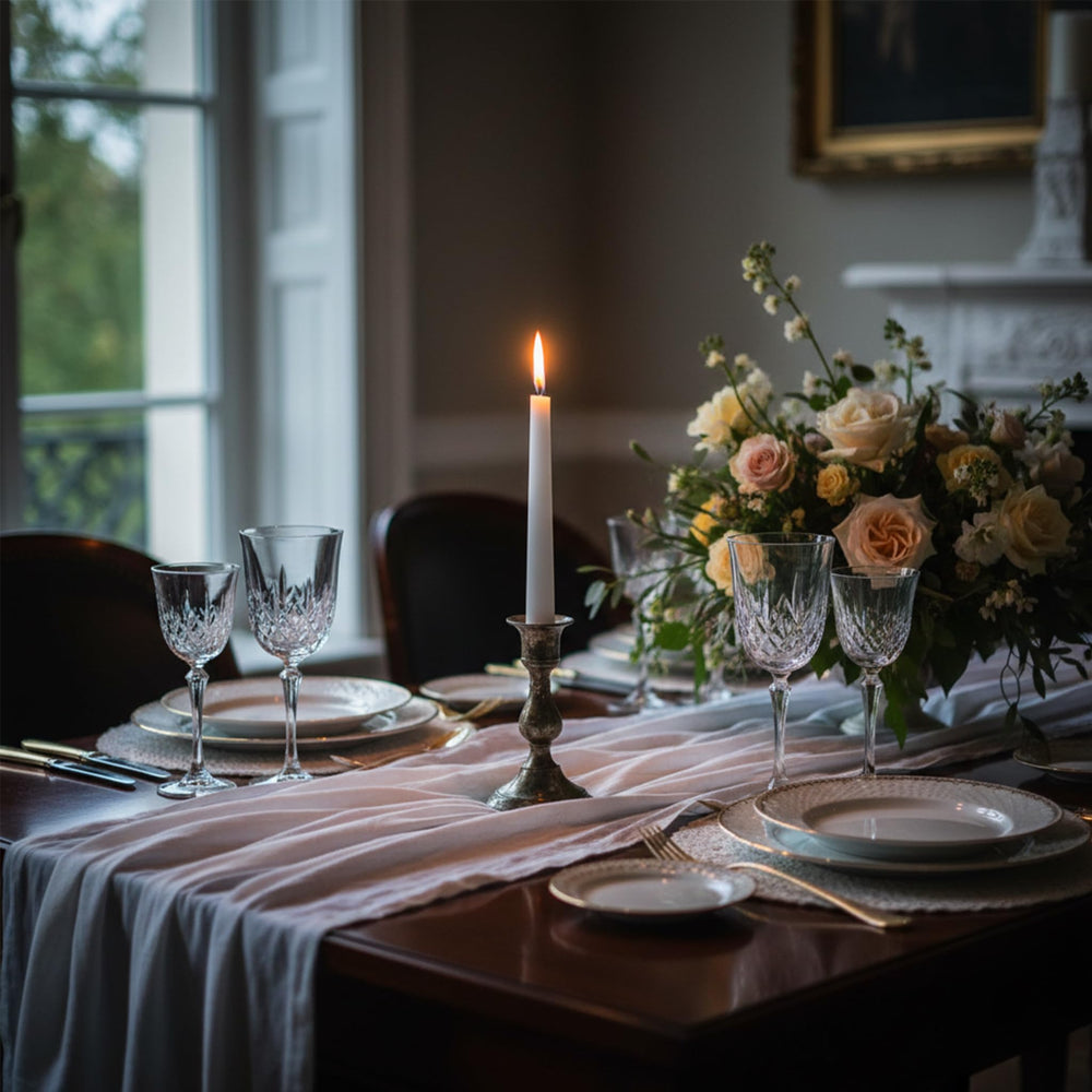 candlesee christmas decor taper helps create festive holiday tables.