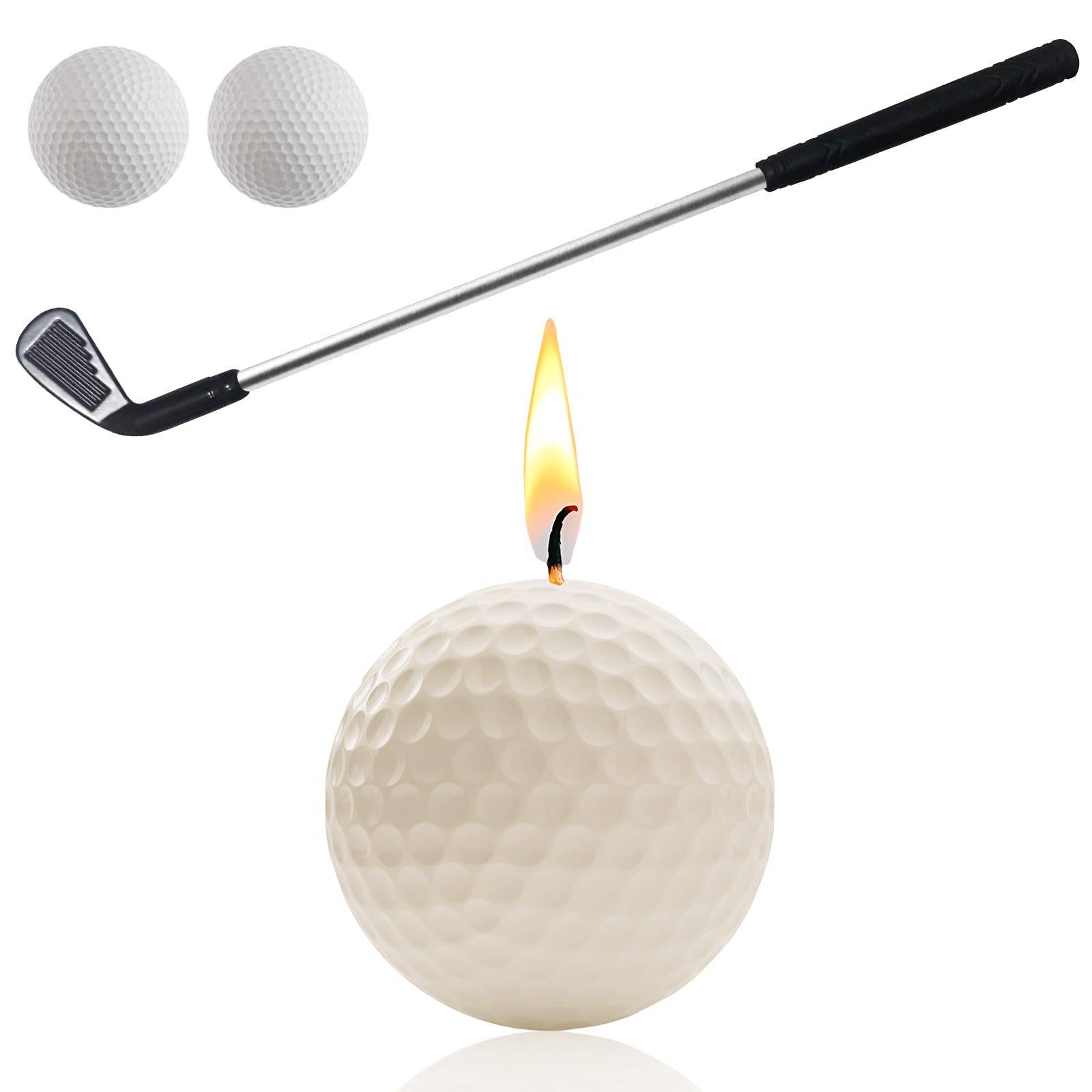 Candoll golf ball candles multicolor on cake for a playful birthday